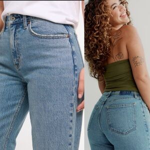 Abercrombie & Fitch Curve Love 90s Straight Ultra High Rise Jeans Sz 28 6R